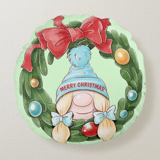 Weihnachtsfeier Rundes Kissen (Vorderseite)
