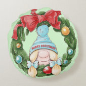Weihnachtsfeier Rundes Kissen (Rückseite)
