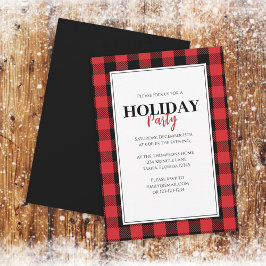 Weihnachtsfeier Rustic Buffalo Kariert Einladung