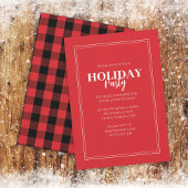 Weihnachtsfeier Rustic Red Buffalo Kariert Einladung