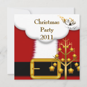 Weihnachtsfeier Santa-Anzug Rot  Xmas Einladung