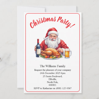 Weihnachtsfeier Santa Claus Design Xmas Einladung