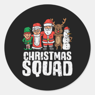 Weihnachtsfeier Santa Elf Xmas Familie Kinder Jung Runder Aufkleber