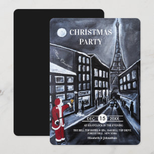Weihnachtsfeier Santa in Paris Einladung
