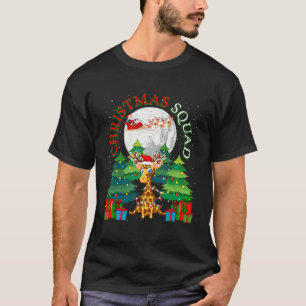 Weihnachtsfeier Santa Reindeer Giraffe Xmas Lover T-Shirt