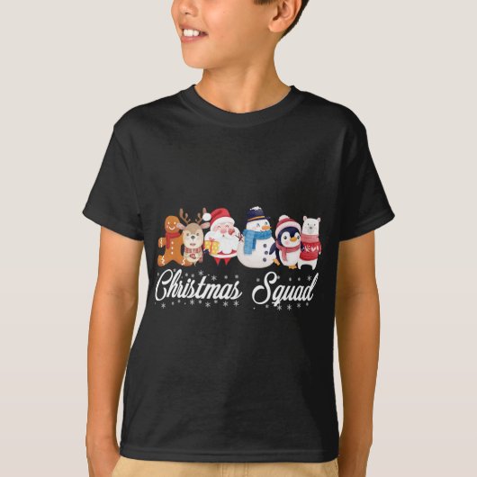 Weihnachtsfeier Santa Reindeer Snowman Gingerbrot T-Shirt (Vorderseite)