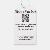 Weihnachtsfeier Scan QR-Code Details Website Socia Geschenkanhänger (Rückseite)