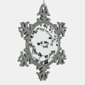 Weihnachtsfeier Schneeflocken Zinn-Ornament (Links)