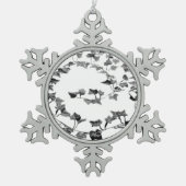 Weihnachtsfeier Schneeflocken Zinn-Ornament (Vorderseite)