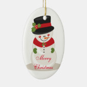 Weihnachtsfeier/Schneemann Keramikornament (Rechts)