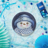 Weihnachtsfeier Schneemann Papier Teller (Party)