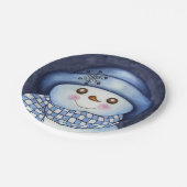 Weihnachtsfeier Schneemann Papier Teller (Schrägansicht)