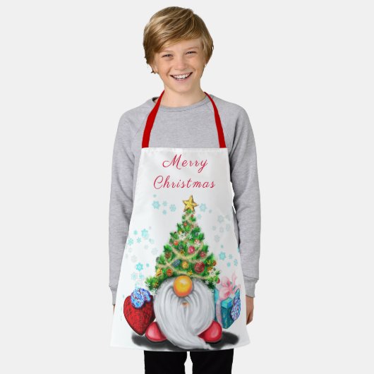 Weihnachtsfeier Schürze Gnome mit Geschenken (Getragen)