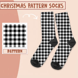 Weihnachtsfeier Schwarz-Weiß-Muster Socken