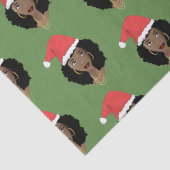 Weihnachtsfeier, Schwarze Frau, Grün Seidenpapier (Detail)