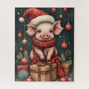 Weihnachtsfeier-Schwein-Rätsel Puzzle