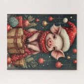 Weihnachtsfeier-Schwein-Rätsel Puzzle (Horizontal)