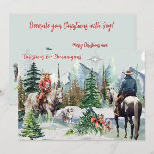 Weihnachtsfeier Shenanigans mit Aussies Card Feiertagskarte