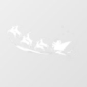 Weihnachtsfeier Silhouette Santa Claus Sleigh Rent Fensteraufkleber (Blatt)