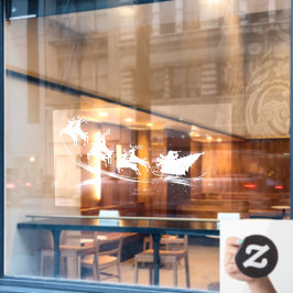 Weihnachtsfeier Silhouette Santa Claus Sleigh Rent Fensteraufkleber