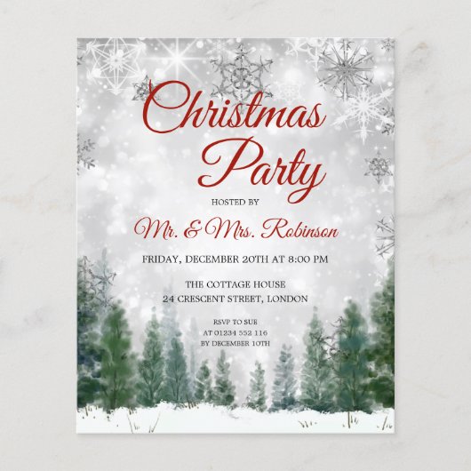 Weihnachtsfeier Silver Winter Wunderland (Vorderseite)