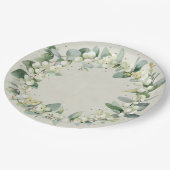 Weihnachtsfeier Snowberry Pappteller (Schrägansicht)