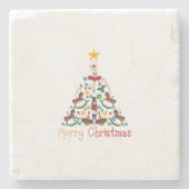 Weihnachtsfeier Steinuntersetzer (Vorderseite)