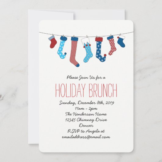 Weihnachtsfeier Strumpf Einladung (Vorderseite)