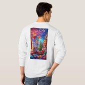 Weihnachtsfeier T-Shirt mit einem Farbschlag (Schwarz voll)
