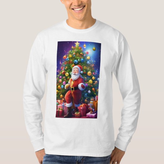 Weihnachtsfeier T-Shirt mit einem Farbschlag (Vorderseite)