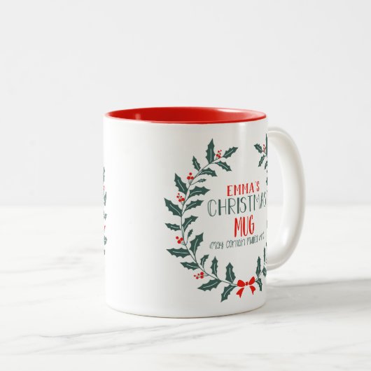 Weihnachtsfeier Tasse mit Namen (VorderseiteRechts)