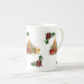 Weihnachtsfeier Tasse, Weihnachtsrot Porzellantasse (Vorderseite Rechts)