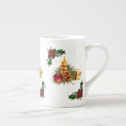 Weihnachtsfeier Tasse, Weihnachtsrot Porzellantasse (Rechts)