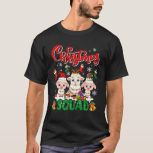 Weihnachtsfeier Three Santa Reindeer Elf Sheep Far T-Shirt