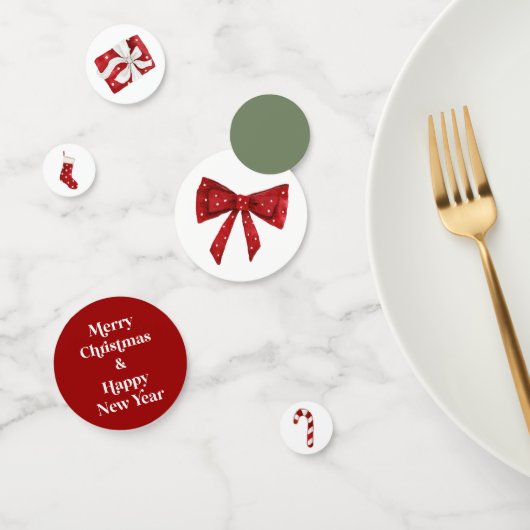 Weihnachtsfeier Tischkonfetti Roter Bogen Tischdek Konfetti (Gruppe)