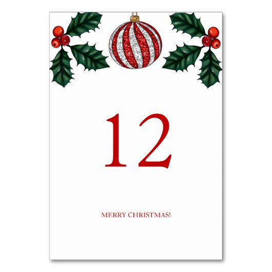 Weihnachtsfeier-Tischnummer Tischnummer (Vorderseite)