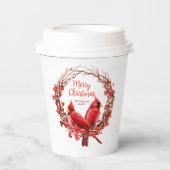 Weihnachtsfeier Traditioneller Roter Kardinal Fest Pappbecher (Vorderseite)