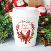 Weihnachtsfeier Traditioneller Roter Kardinal Fest Pappbecher