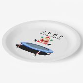 Weihnachtsfeier Trampolin Pappteller (Schrägansicht)