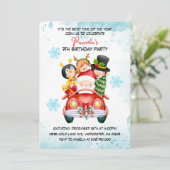 Weihnachtsfeier und Geburtstagsfeier Einladung (Stehend Vorderseite)