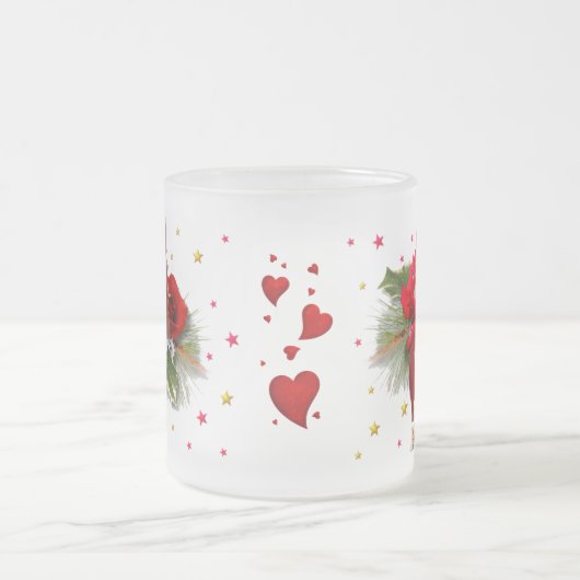 Weihnachtsfeier und Herz Mattglastasse (Mittel)