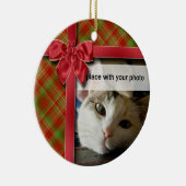 Weihnachtsfeier und Kariertes Foto Keramikornament (Rechts)