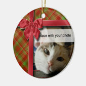 Weihnachtsfeier und Kariertes Foto Keramikornament (Links)