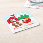 Weihnachtsfeier und Reindeer Rechteckiger Pappuntersetzer (angewinkelt)
