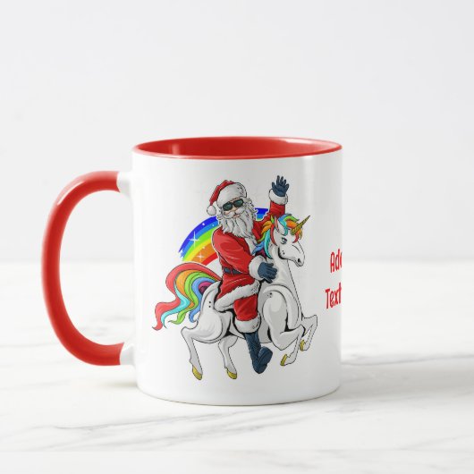 Weihnachtsfeier Unicorn Xmas Rainbow Rot Tasse (Links)