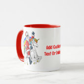 Weihnachtsfeier Unicorn Xmas Rainbow Rot Tasse (Vorderseite Links)