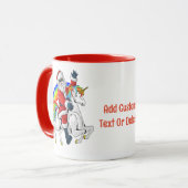 Weihnachtsfeier Unicorn Xmas Rainbow Tasse (Vorderseite Links)