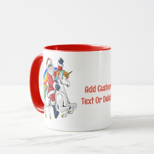 Weihnachtsfeier Unicorn Xmas Rainbow Tasse (Vorderseite Links)