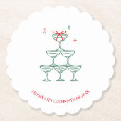 Weihnachtsfeier Untersetzer Retro Bogen Grün Cockt (Vorderseite)