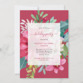 Weihnachtsfeier Vibrann Wasserfarben Blumen Einladung (Vorderseite)